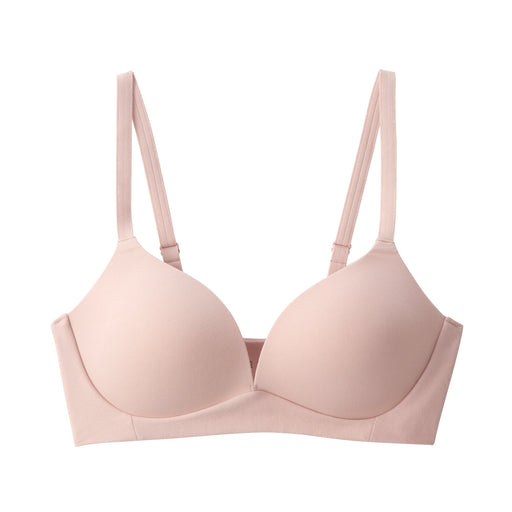 Women's Wireless No Hook Molded Bra Apricot MUJI