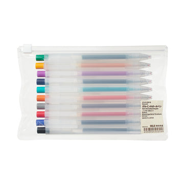 Smooth Gel Ink Ballpoint Knock Pen 10 Color Set 0.5 mm MUJI