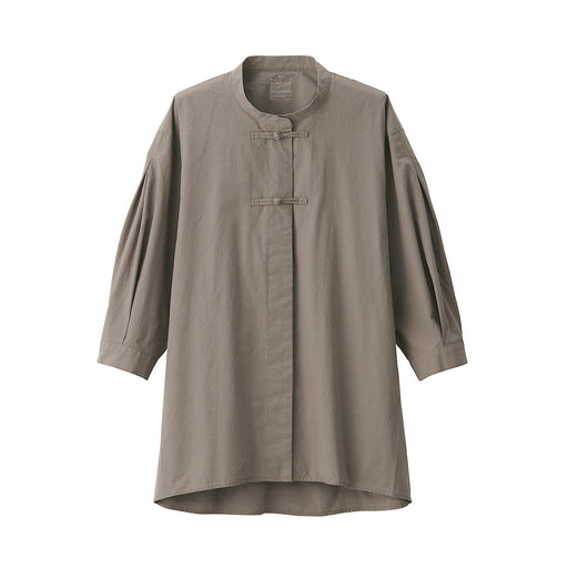Women's Poplin 3/4 Sleeve Mid Length Shirt Mocha Brown MUJI