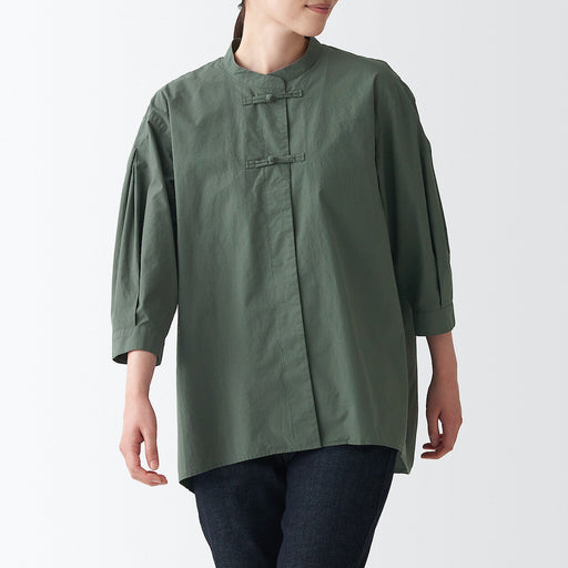 Women's Poplin 3/4 Sleeve Mid Length Shirt MUJI