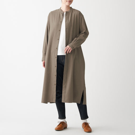 Unisex Flannel Long Shirt Mocha Brown MUJI