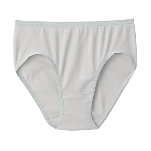 Women Organic Cotton Ribbed Midi Panty Light Gray MUJI