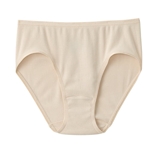 Women Organic Cotton Ribbed Midi Panty Misty Beige MUJI