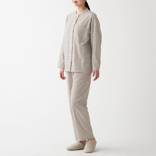 Women's Organic Cotton Side Seamless Stand Collar Pajamas MUJI