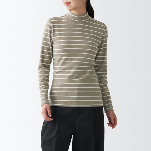 Women's Stretch Rib Mock Neck T-Shirt MUJI