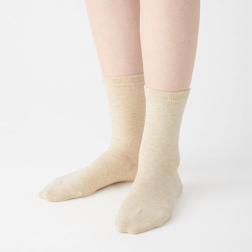 Right Angle 3 Layer Loose Top Socks Beige MUJI