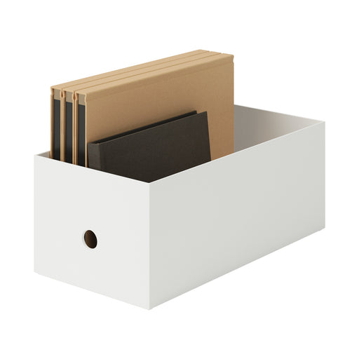 Polypropylene Half File Box White Gray Width 15 cm (5.9") MUJI