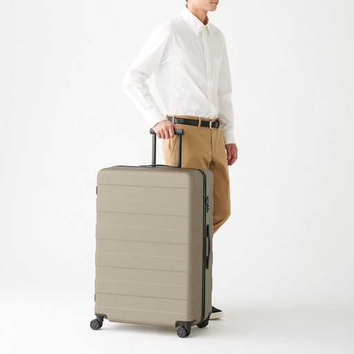 Adjustable Handle Hard Shell Suitcase 105L | Check-In Beige MUJI
