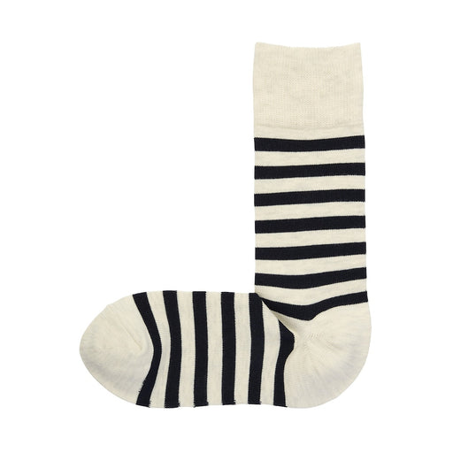 Right Angle One Size Fits All Socks Oatmeal Stripe 24-28cm (US W7-11 M6-10) MUJI