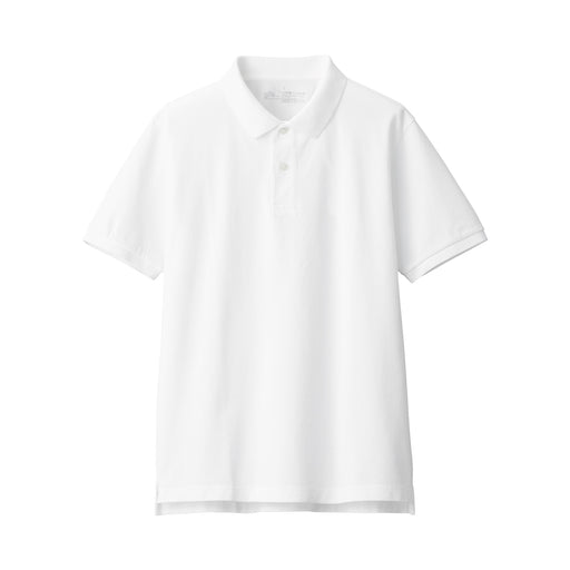 Men's Washed Pique Polo Shirt White MUJI