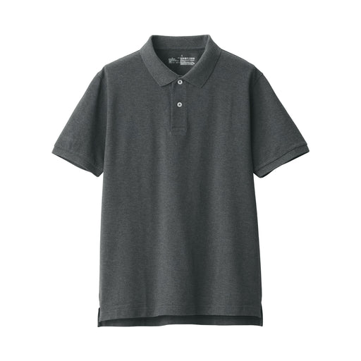 Men's Washed Pique Polo Shirt Dark Gray MUJI