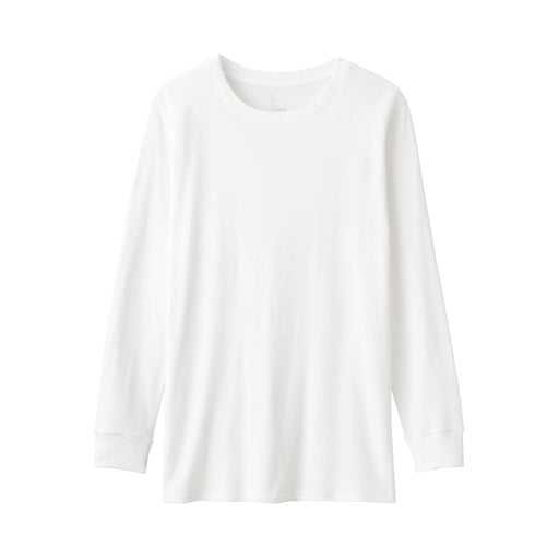 Men's Warm Crew Neck Long Sleeve T-Shirt White MUJI