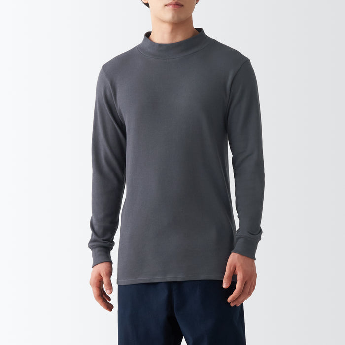 Men's Warm Mock Neck Long Sleeve T-Shirt | Innerwear | MUJI USA