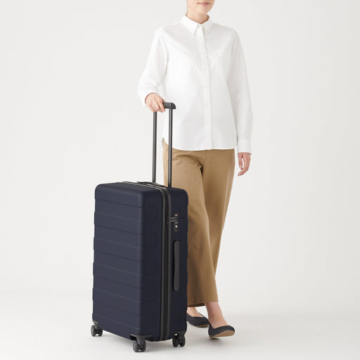 Adjustable Handle Hard Shell Suitcase 63L | Check-In Navy MUJI