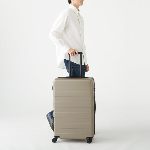 Adjustable Handle Hard Shell Suitcase 88L | Check-In Beige MUJI
