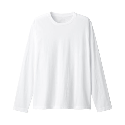 Men's Washed Jersey Long Sleeves Crew Neck T-Shirt White MUJI