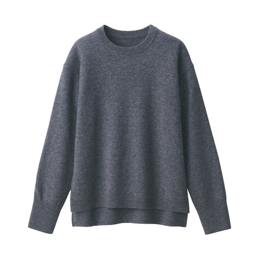 Women's Yak Wool Crew Neck Sweater Charcoal Gray MUJI