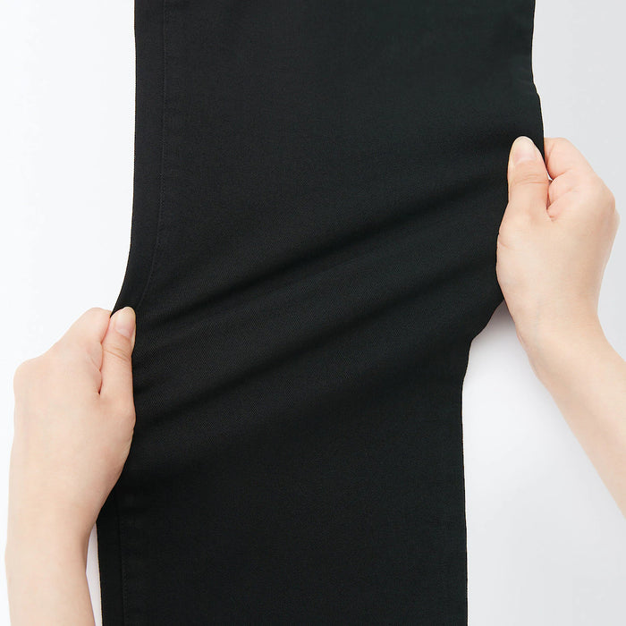 MUJI Women's 4-Way Stretch Chino Wide Straight Pants (L 31inch / 77cm)