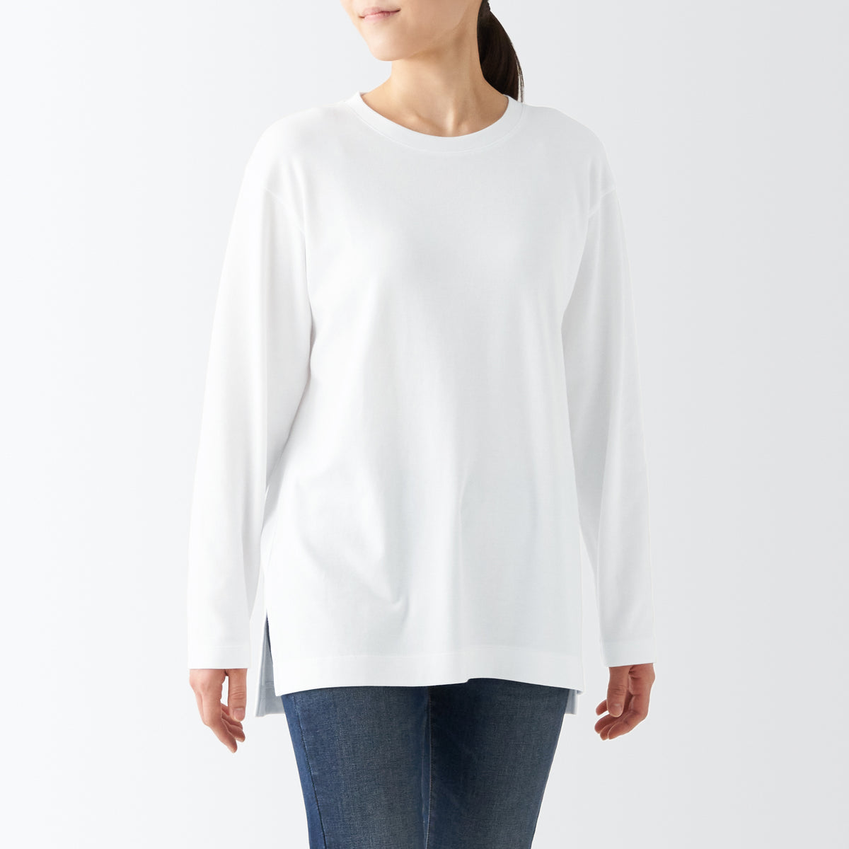 Women's Interlock Long Length L/S T-Shirt | MUJI USA
