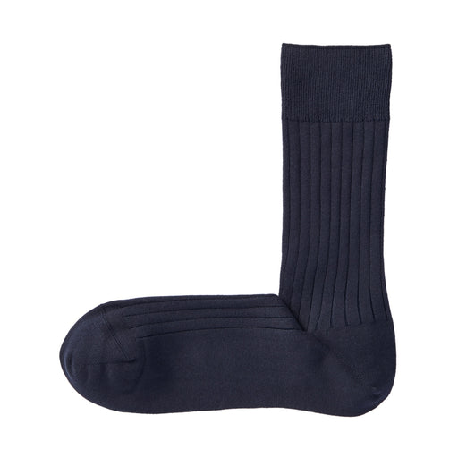 Men's Right Angle Rib Business Sock Dark Navy MUJI