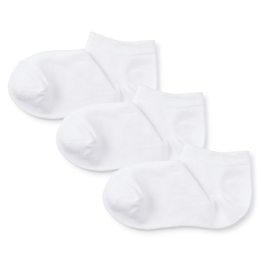 Right Angle Sneaker Socks - One Size - Pack of 3 White 22-28cm (US W5-12 M4-10) MUJI