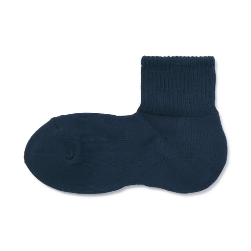 Right Angle Pile Short Socks 23-30cm Navy MUJI