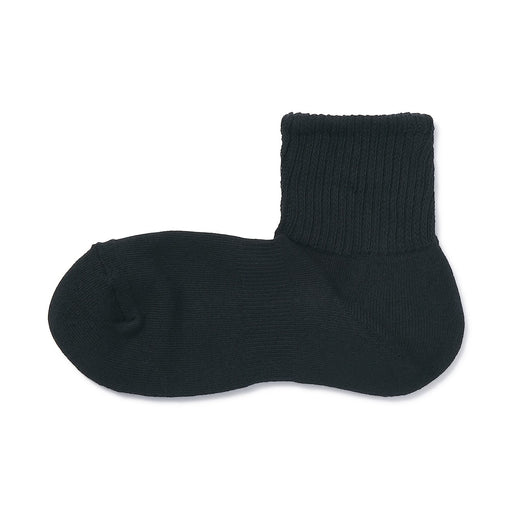 Right Angle Pile Short Socks Black MUJI