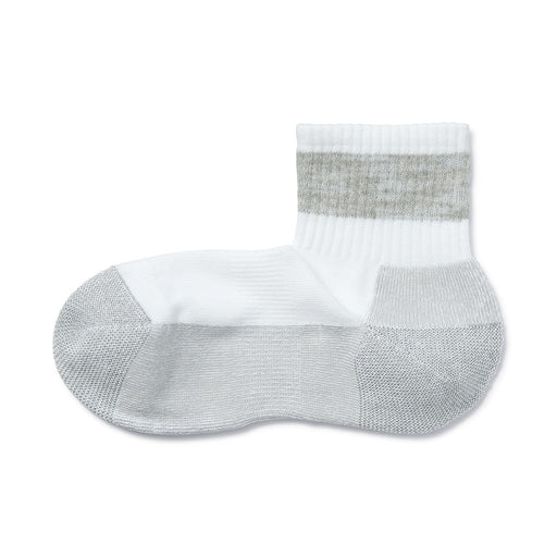 Right Angle Pile Short Socks White Pattern MUJI