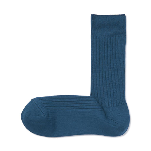 Right Angle Rib Socks 23-30cm Blue MUJI