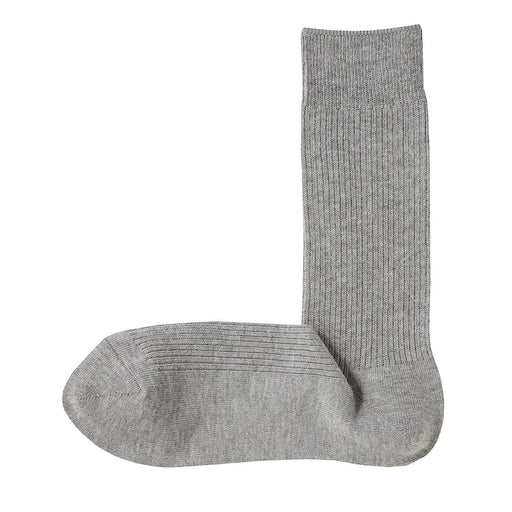Right Angle Ribbed Long Socks Gray MUJI
