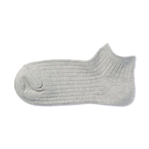 Right Angle Ribbed Sneaker Socks 21-27cm Gray MUJI