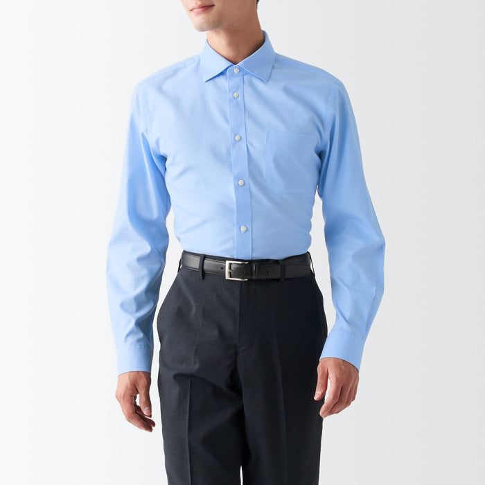 muji dress shirt Men's Washed Oxford Stand Collar Shirt