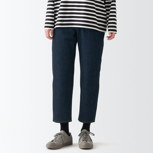 LABO Unisex Japanese Denim Wide Pants Dark Navy MUJI