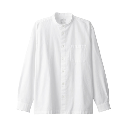 Men's Washed Oxford Stand Collar Shirt White MUJI