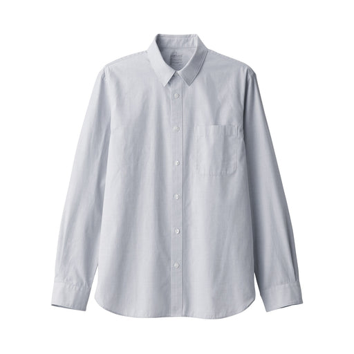 Men's Washed Broad Shirt Light Gray MUJI