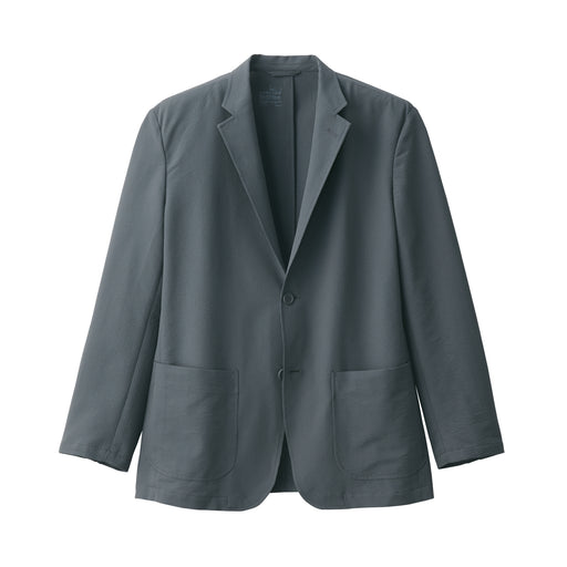 Men's Seersucker Jacket Charcoal Gray MUJI