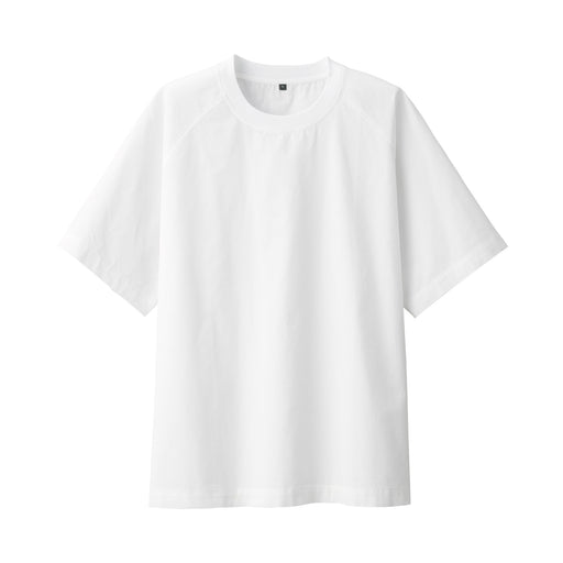 Men's Cool Touch Crew Neck Woven T-Shirt White MUJI