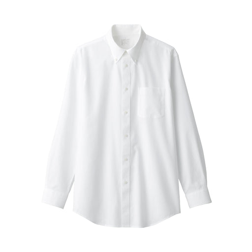 Men's Non-Iron Button Down Shirt White MUJI
