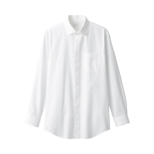 Men's Non-Iron Semi Wide Collar Shirt White MUJI