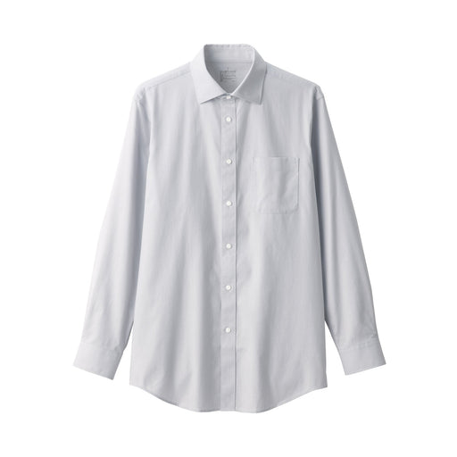 Men's Non-Iron Semi Wide Collar Shirt Gray MUJI