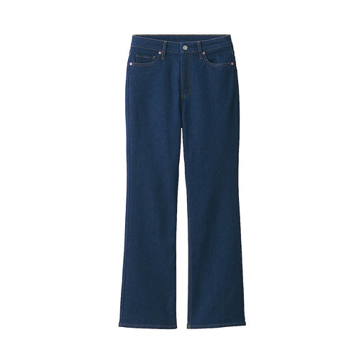 Women's Stretch Denim Flared Pants Blue (L 31inch / 77cm) Blue MUJI
