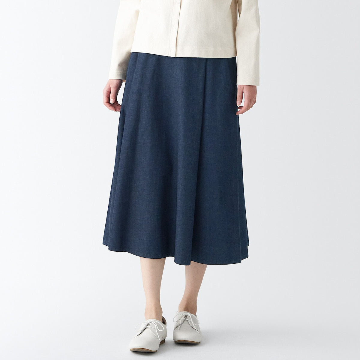 Women's Stretch Light Oz Denim Tucked Skirt