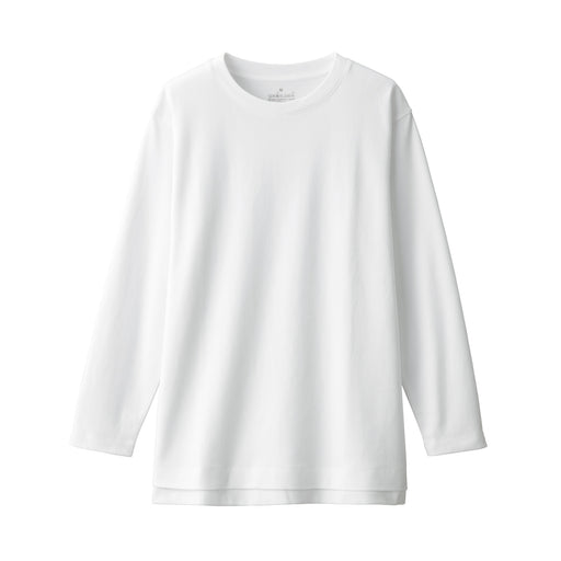 Women's Interlock Long Length L/S T-Shirt White MUJI