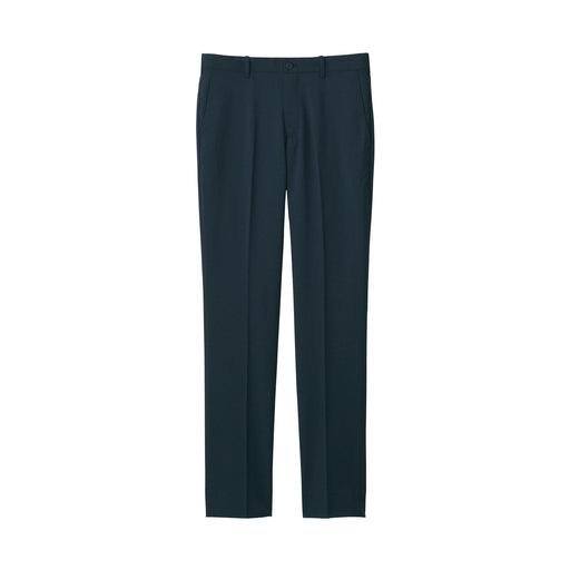 Men's Easy Care Stretch Tucked Pants Dark Navy MUJI