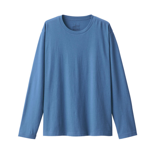 Men's Washed Jersey Long Sleeve T-Shirt Blue MUJI