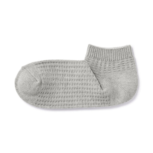 Right Angle Waffle Sneaker Socks Gray MUJI