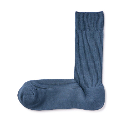 Right Angle Ribbed Long Socks Smoky Blue MUJI