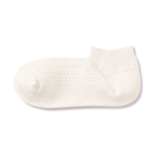 Right Angle Pattern Stitch Sneaker Socks Off White MUJI