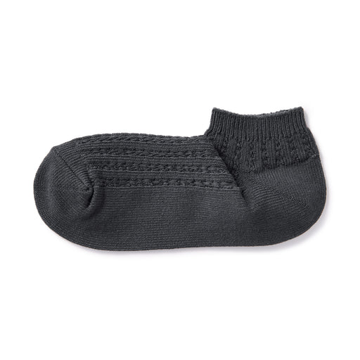 Right Angle Pattern Stitch Sneaker Socks Dark Gray MUJI