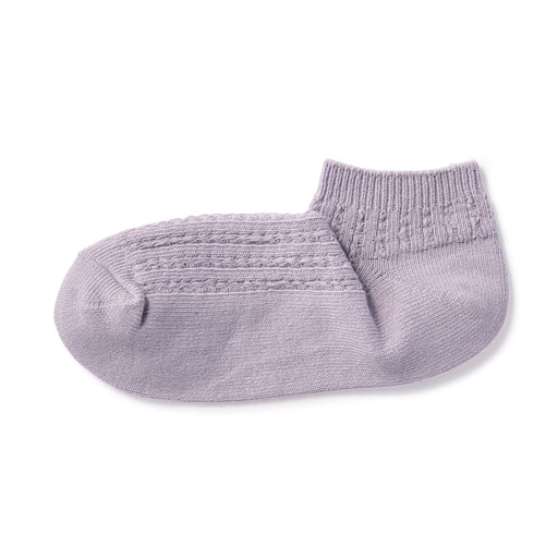 Right Angle Pattern Stitch Sneaker Socks Lavender MUJI